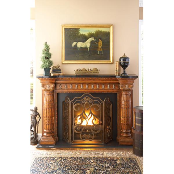 Tiger Lily 3-Panel Fireplace Screen-Ambella-AMBELLA-05133-460-001-Decor-1-France and Son
