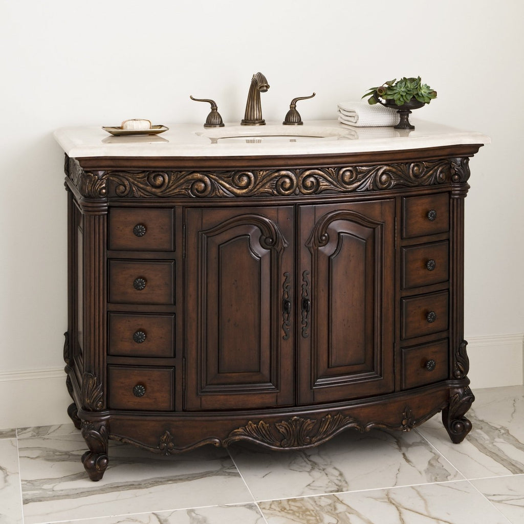 Provincial Sink Chest - Dark-Ambella-AMBELLA-06227-110-126-Bathroom VanityPetite-1-France and Son