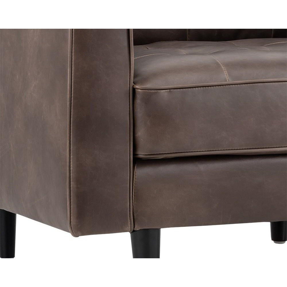 Donnie Armchair-Sunpan-SUNPAN-102508-Lounge ChairsHavana Dark Brown-Faux Leather-1-France and Son