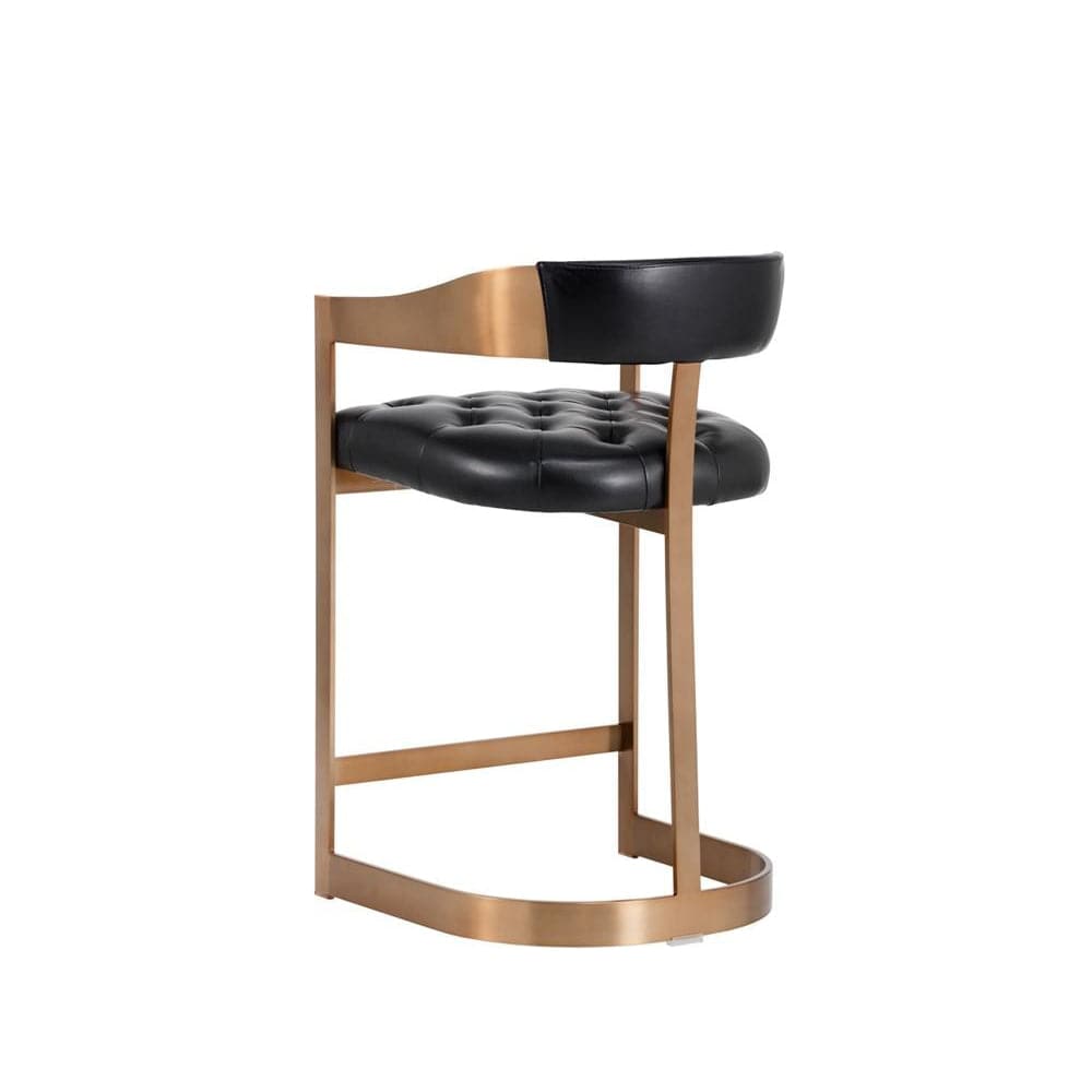 Beaumont Bar + Counter stool-Sunpan-SUNPAN-103777-Bar StoolsBar Stool-cantina black-Antique Brass-1-France and Son