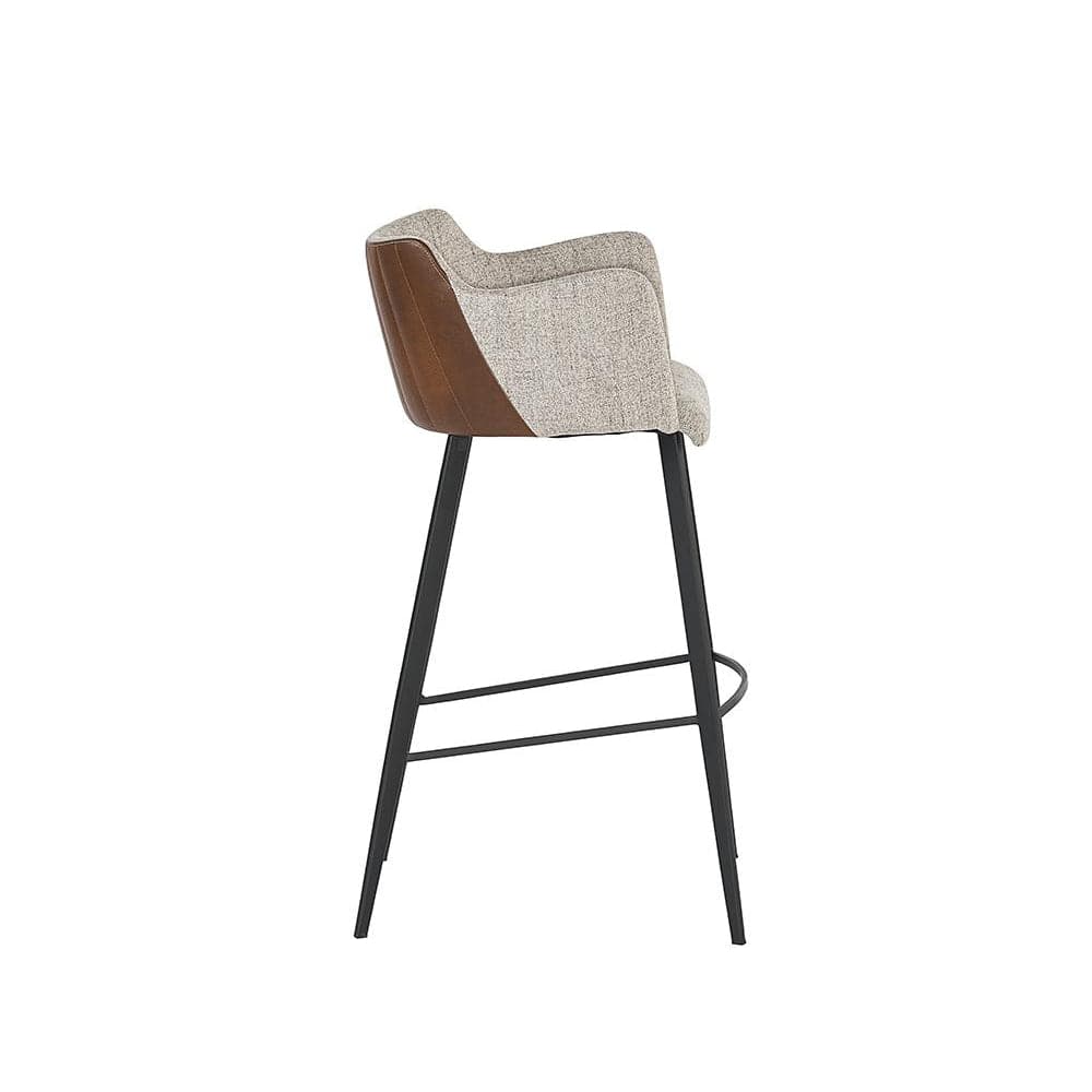 Griffin Bar & Counter Stool-Sunpan-SUNPAN-104739-Bar StoolsBar Stool-November Grey / Bravo Cognac-1-France and Son