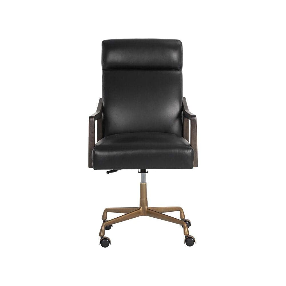 Collin Office Chair-Sunpan-SUNPAN-106090-Task ChairsCortina Black Leather-1-France and Son