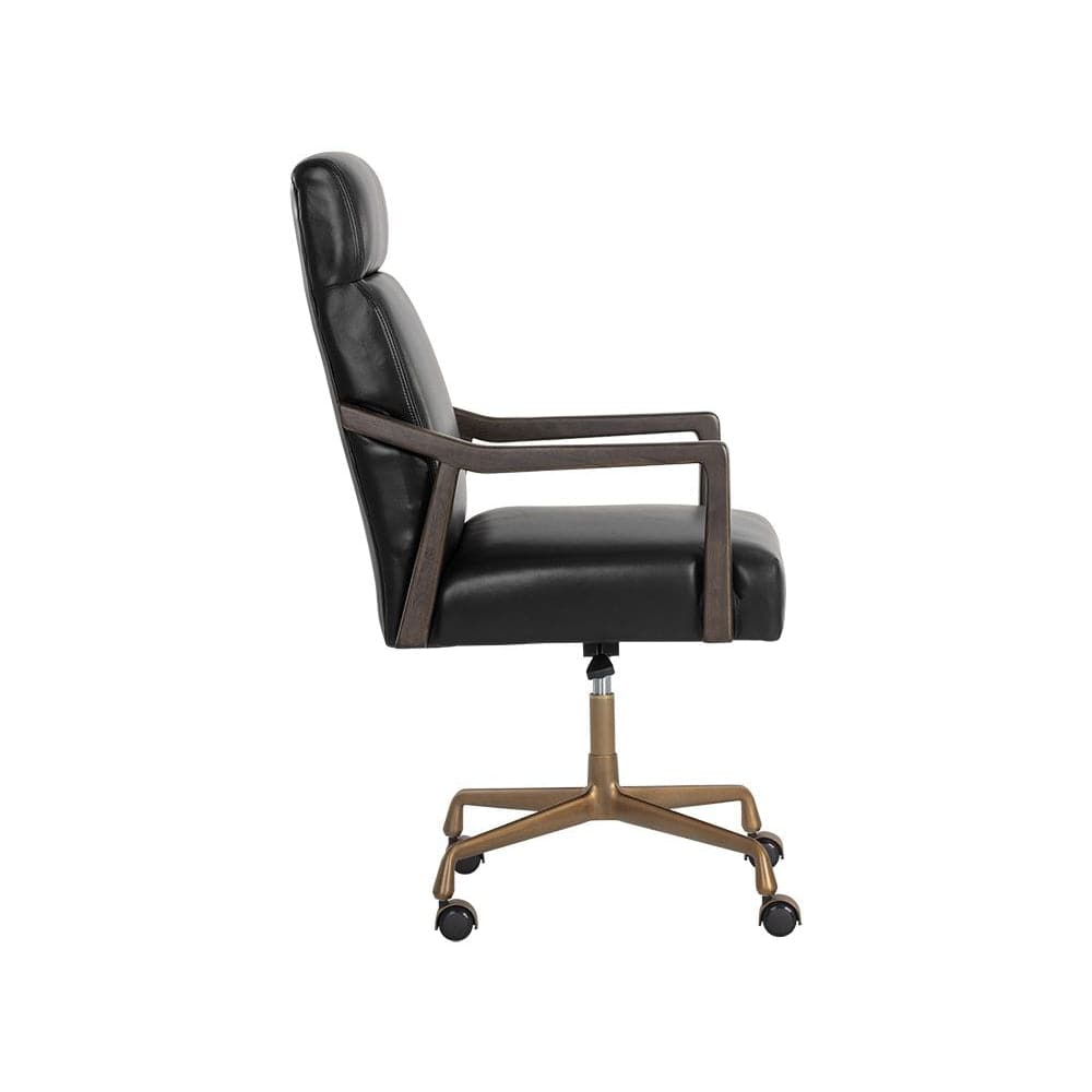 Collin Office Chair-Sunpan-SUNPAN-106090-Task ChairsCortina Black Leather-1-France and Son