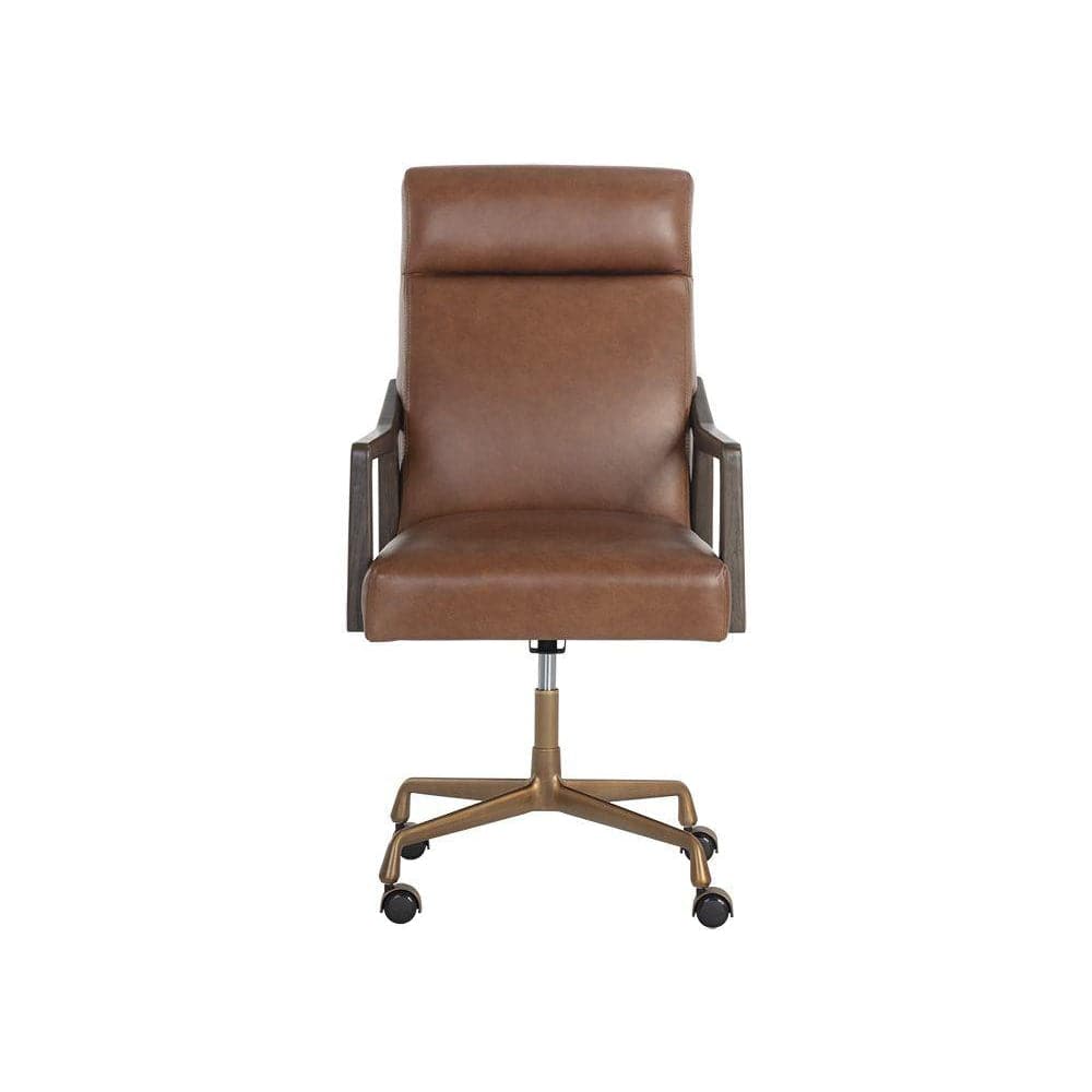 Collin Office Chair-Sunpan-SUNPAN-106090-Task ChairsCortina Black Leather-1-France and Son