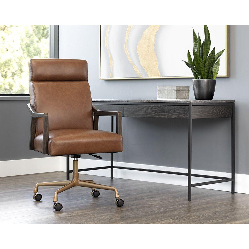 Collin Office Chair-Sunpan-SUNPAN-106090-Task ChairsCortina Black Leather-1-France and Son