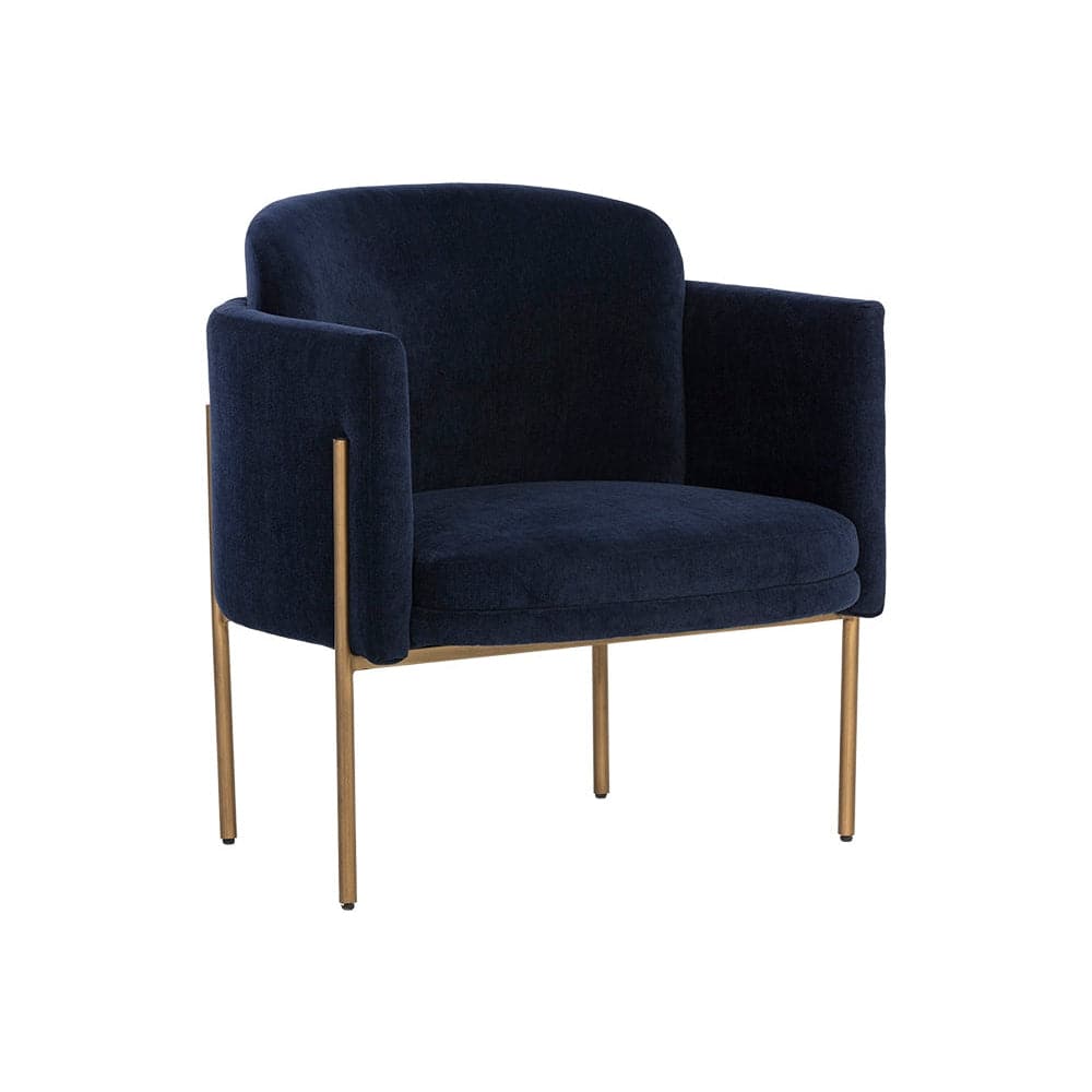 Richie Lounge Chair - Antique Brass - Danny Navy-Sunpan-SUNPAN-106285-Lounge Chairs-1-France and Son