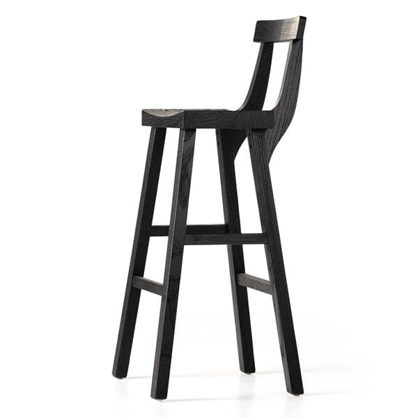 Cassell Stool-Four Hands-FH-106292-005-Stools & OttomansBar / Black Nettlewood-4-France and Son