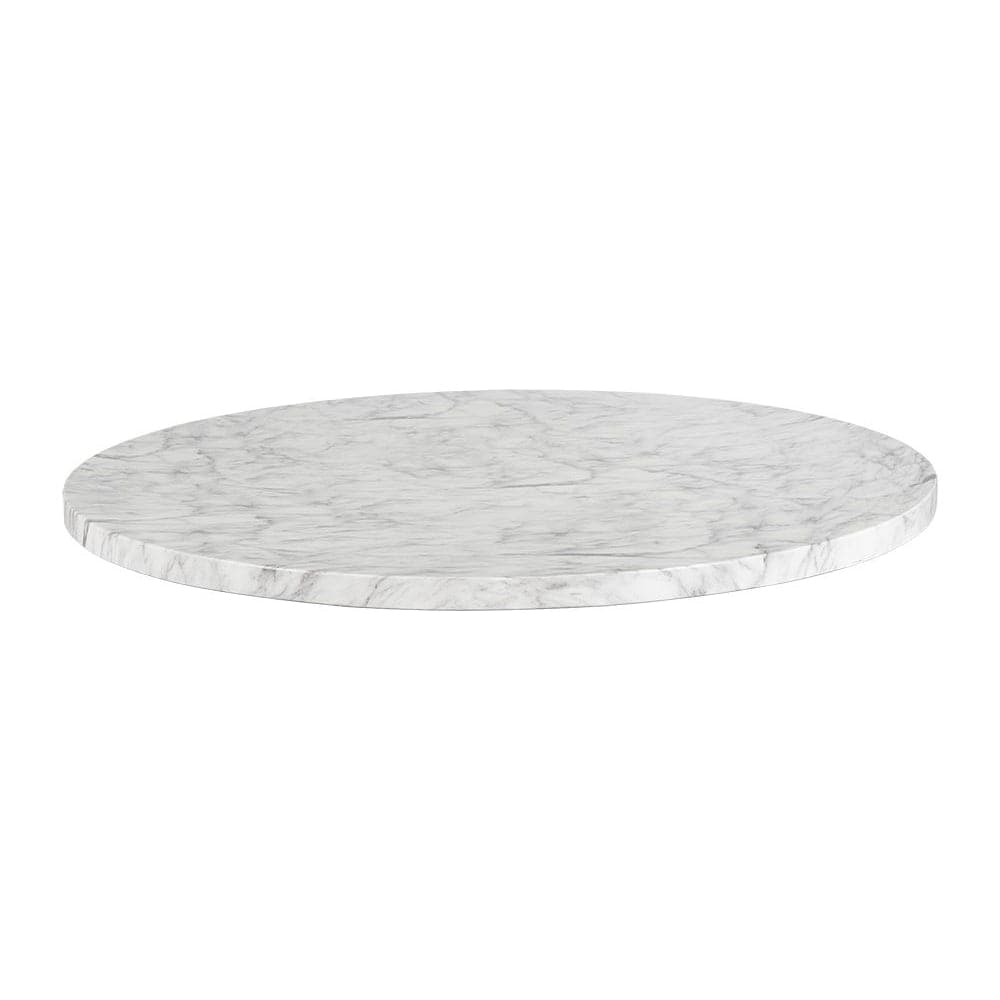 Cypher Dining Table-Sunpan-SUNPAN-106863-Dining TablesTop-White Faux Marble-Concrete-1-France and Son