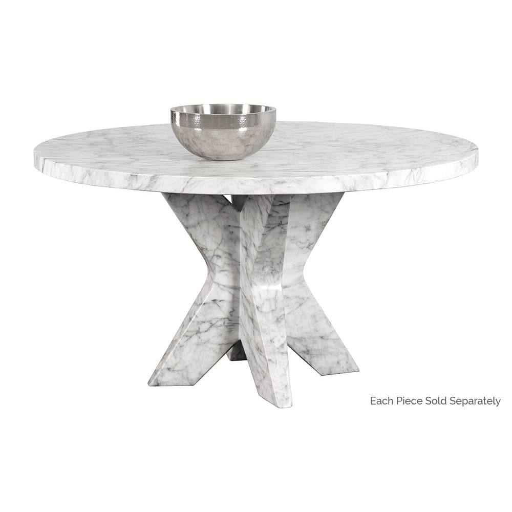 Cypher Dining Table-Sunpan-SUNPAN-106863-Dining TablesTop-White Faux Marble-Concrete-1-France and Son