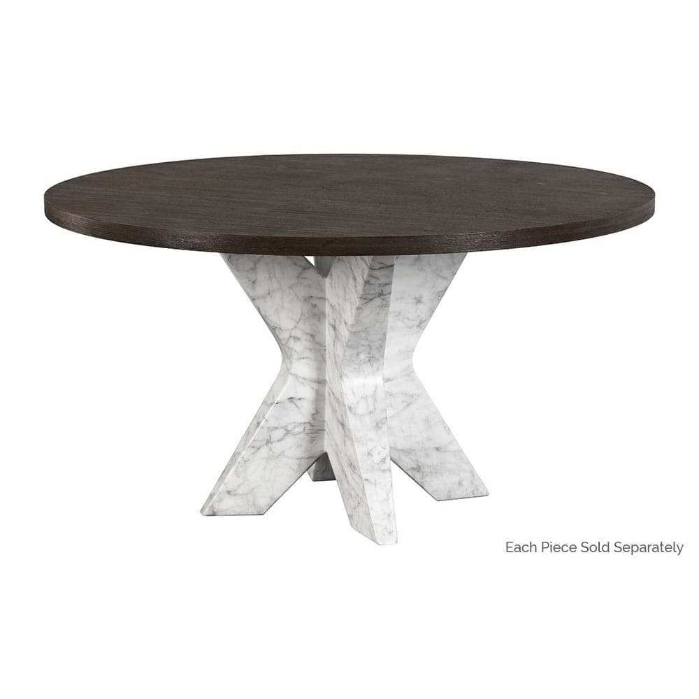 Cypher Dining Table-Sunpan-SUNPAN-106863-Dining TablesTop-White Faux Marble-Concrete-1-France and Son