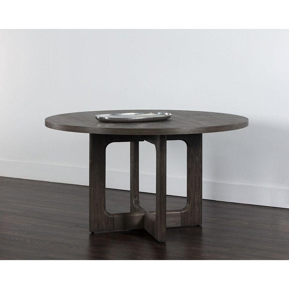 Cypher Dining Table-Sunpan-SUNPAN-106863-Dining TablesTop-White Faux Marble-Concrete-1-France and Son