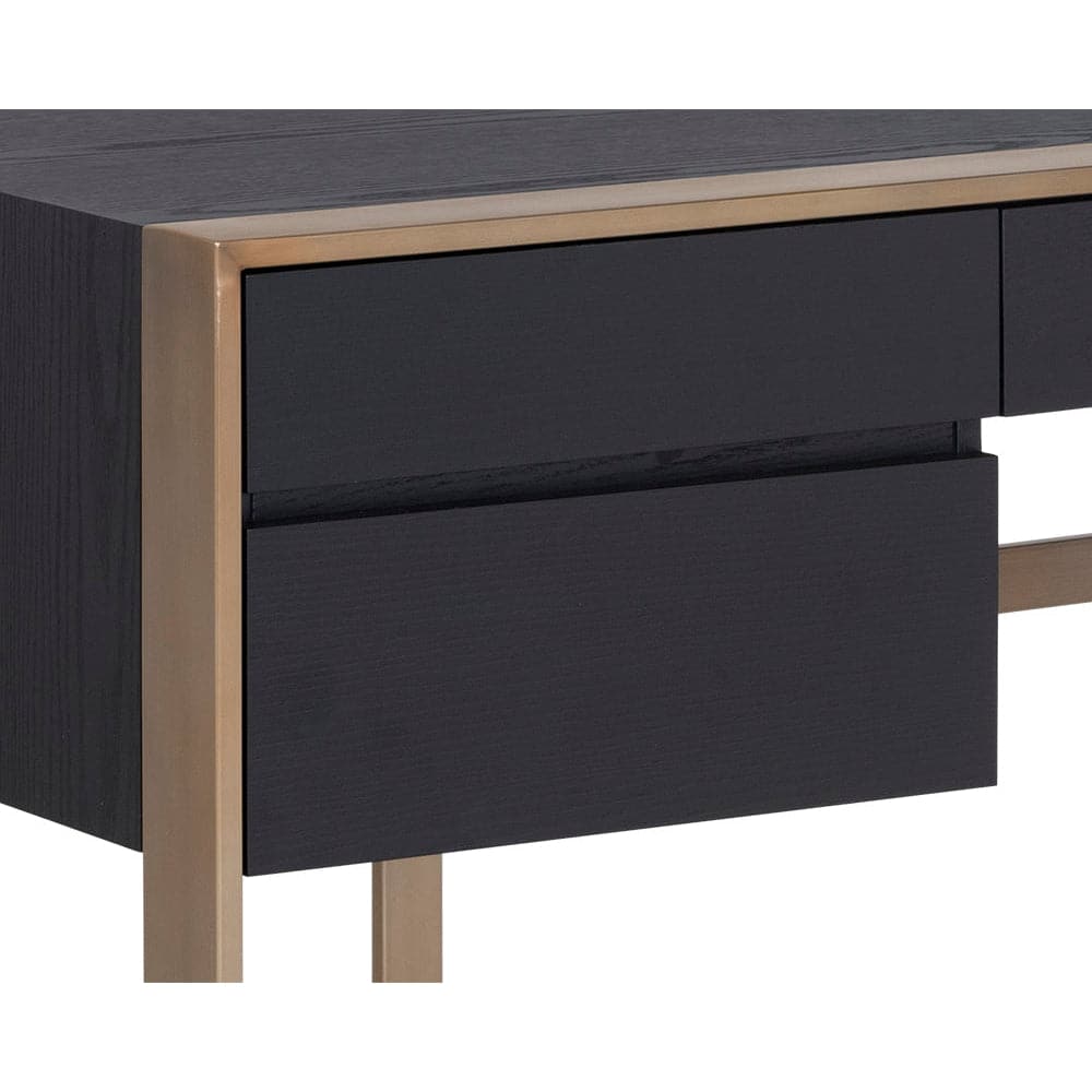 Dalton Desk-Sunpan-SUNPAN-107062-DesksAntique Brass - Black-2-France and Son