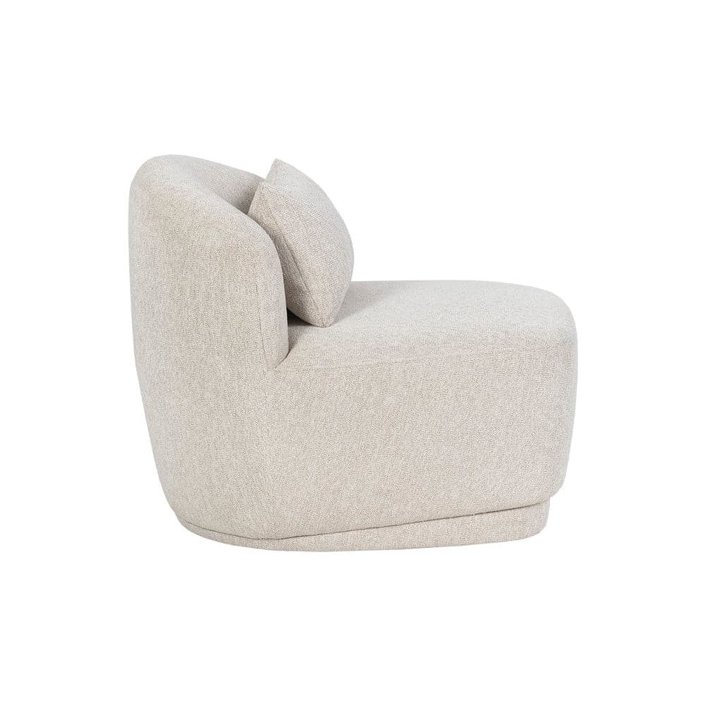 Soraya Swivel Armless Chair - Dove Cream-Sunpan-SUNPAN-107454-Lounge Chairs-1-France and Son