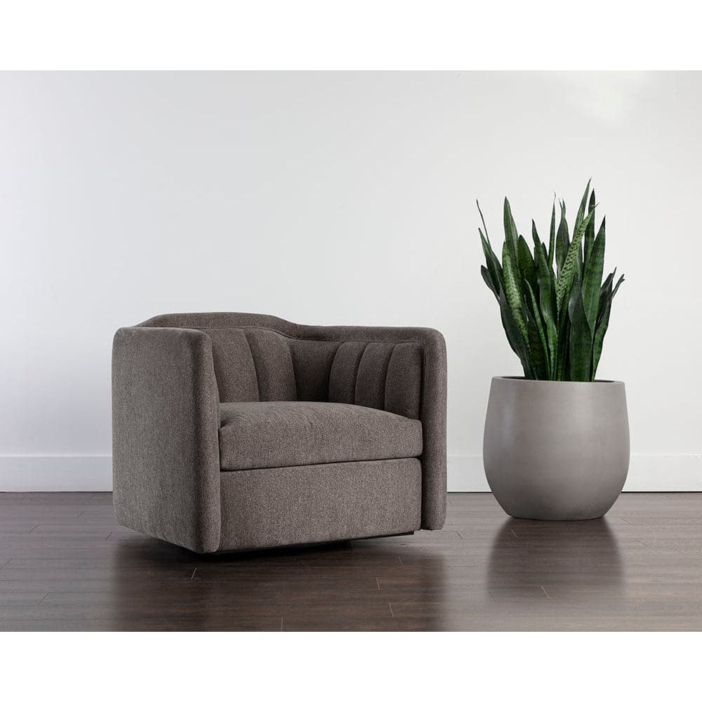 Birrit Swivel Armchair - Alaska Noble Grey-Sunpan-SUNPAN-110705-Lounge Chairs-1-France and Son