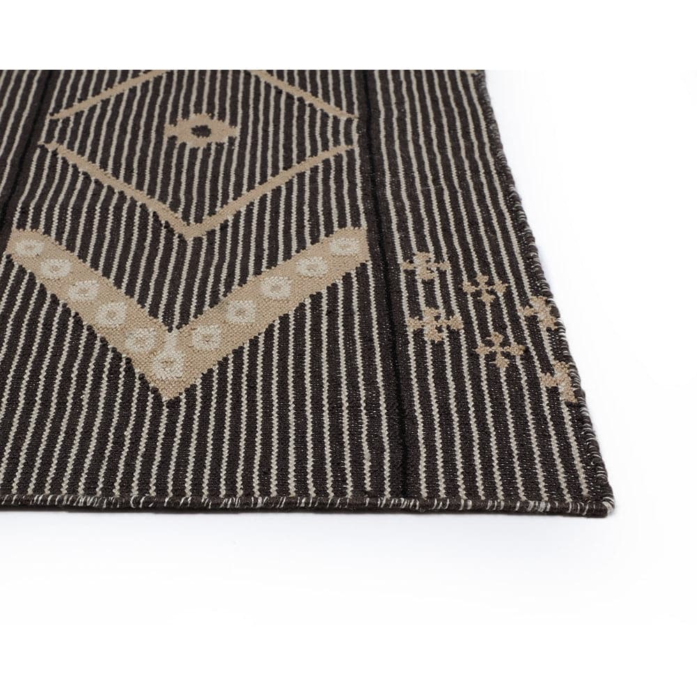 Asana Hand - Woven Rug - Charcoal / Beige - 9'' x 12''-Sunpan-SUNPAN-108751-Rugs-1-France and Son