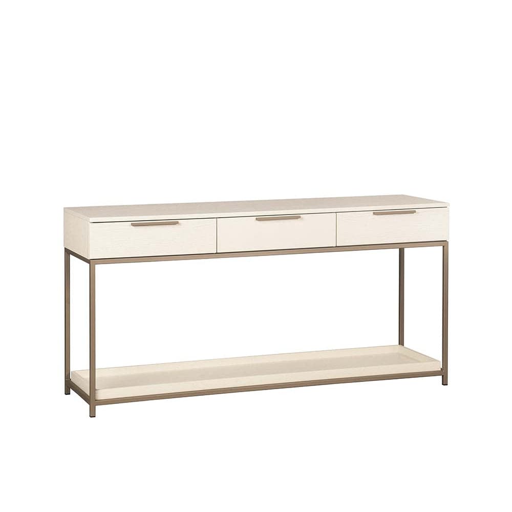 Rebel Console Table With Drawers - Champagne Gold - Cream-Sunpan-SUNPAN-108770-Console Tables-1-France and Son