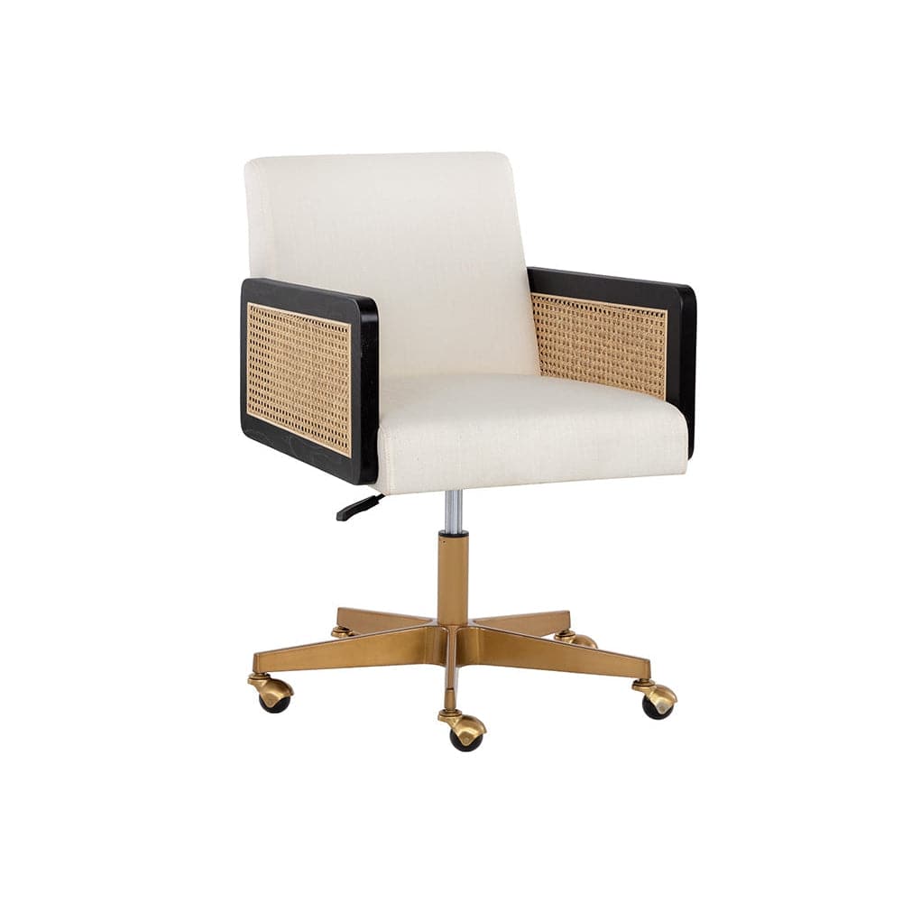 Claudette Office Chair - Linoso Ivory-Sunpan-SUNPAN-108839-Task Chairs-1-France and Son