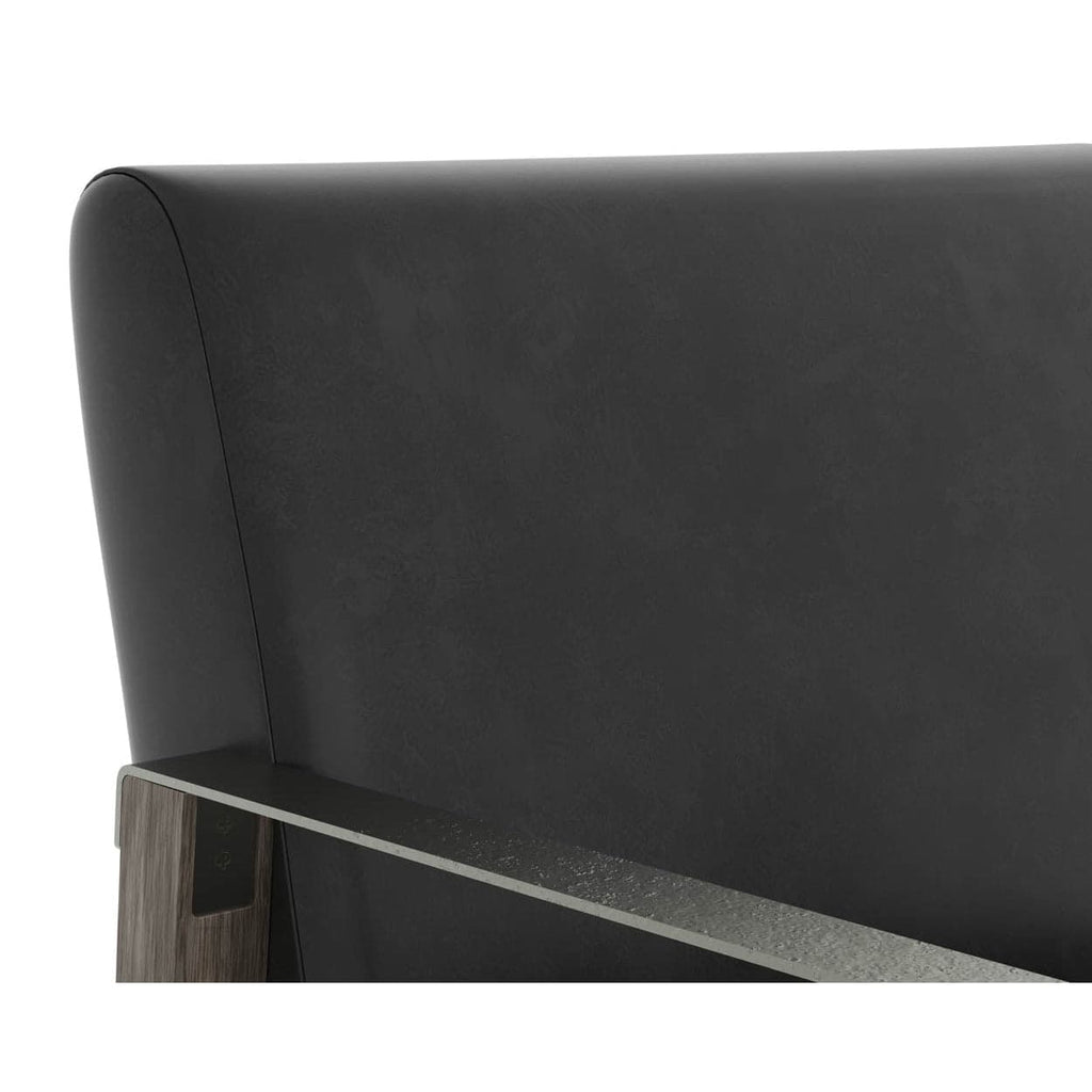 Earl Lounge Chair - Ash Grey - Brentwood Charcoal Leather-Sunpan-SUNPAN-109856-Lounge Chairs-1-France and Son