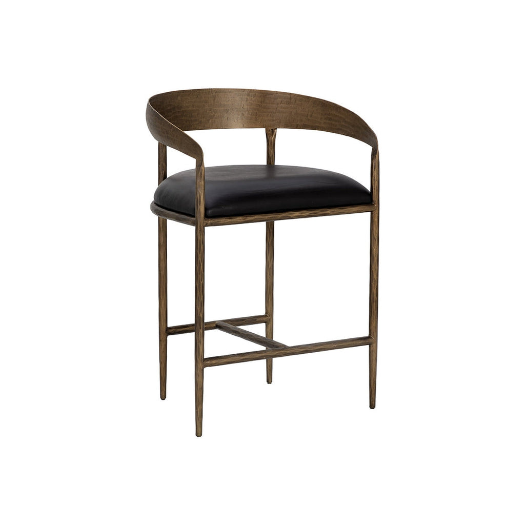 Zanatta Bar + Counter Stool-Sunpan-SUNPAN-111000-Stools & OttomansCounter Stool-Charcoal Black Leather-1-France and Son