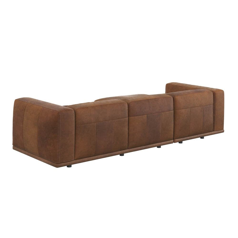 Santino Sofa Chaise - Raf - Aged Cognac Leather-Sunpan-SUNPAN-111036-Sofas-1-France and Son