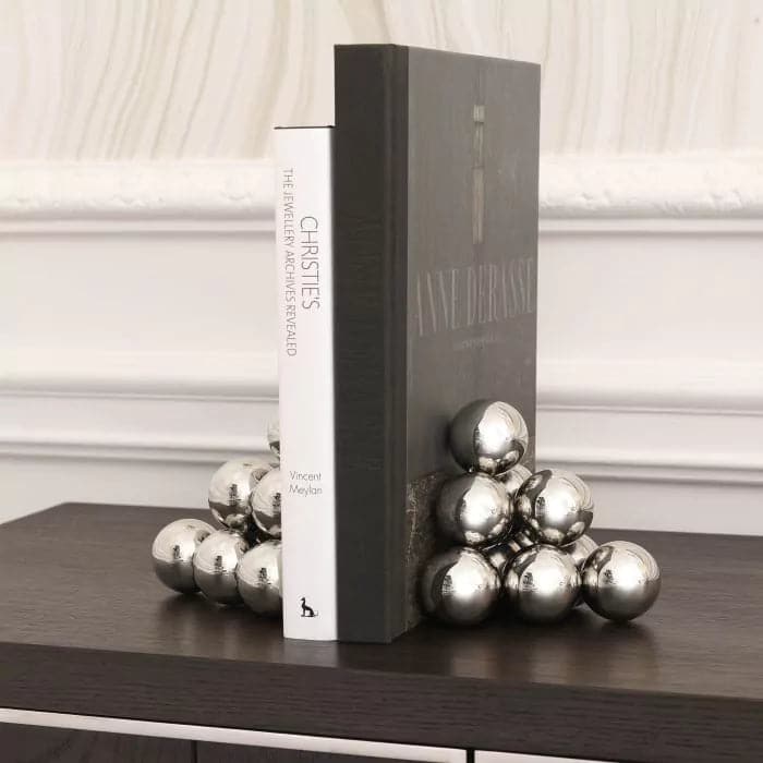 Bookend Carioca set of 2 nickel finish-Eichholtz-EICHHOLTZ-113730-Decorative ObjectsNickel finish-1-France and Son