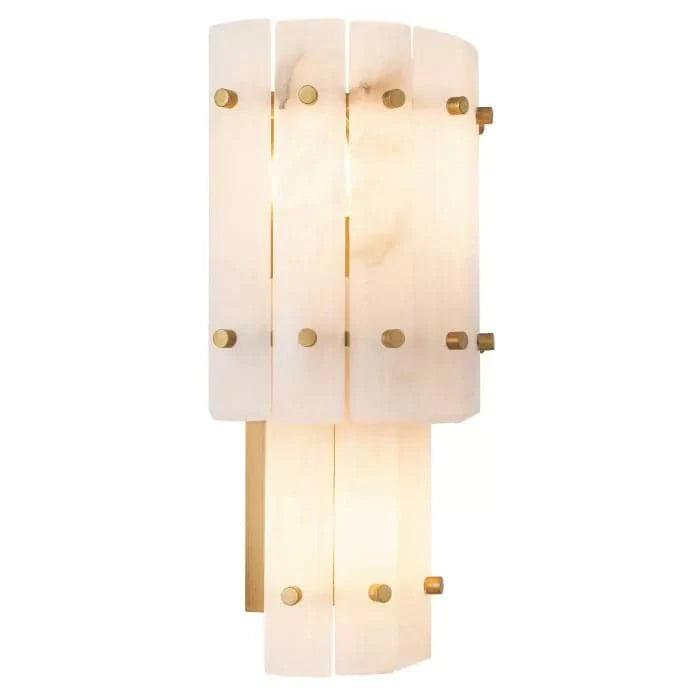 Wall Lamp Blason Double antique brass finish alabaster-Eichholtz-EICHHOLTZ-116698UL-Wall Lighting-1-France and Son