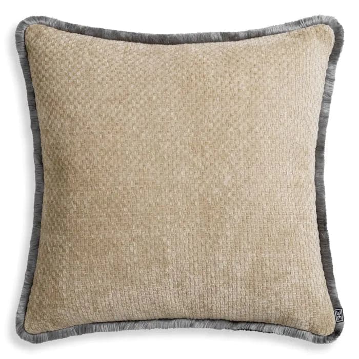 Cushion Paia-Eichholtz-EICHHOLTZ-117180-PillowsGreige/Grey Fringe-1-France and Son