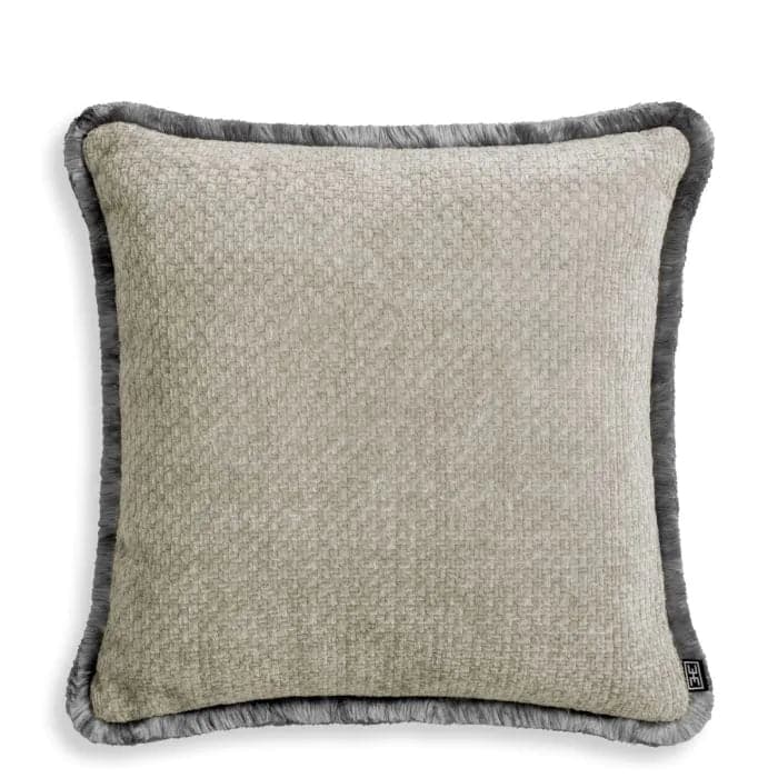 Cushion Paia-Eichholtz-EICHHOLTZ-117180-PillowsGreige/Grey Fringe-1-France and Son