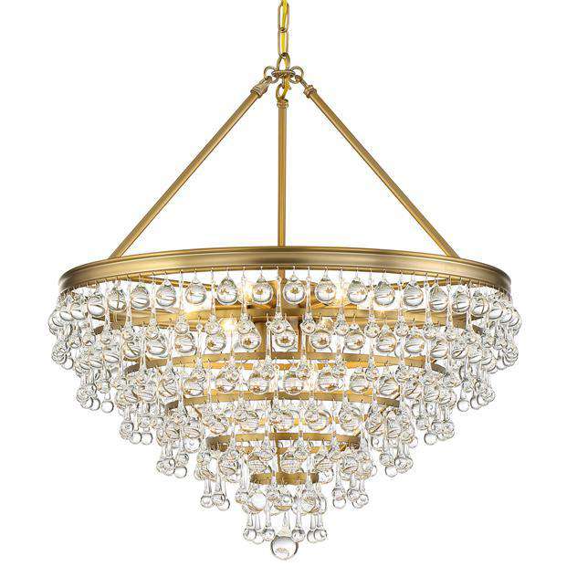 Calypso 8 Light Crystal Teardrop Chandelier-Crystorama Lighting Company-CRYSTO-137-VZ-ChandeliersVibrant Bronze-1-France and Son