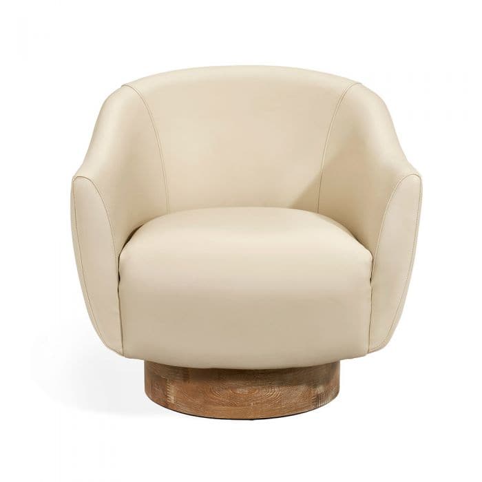 Simone Swivel Chair-Interlude-INTER-145209-Lounge ChairsCream-1-France and Son