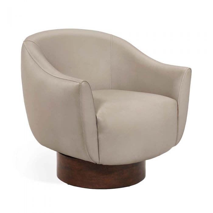 Simone Swivel Chair-Interlude-INTER-145209-Lounge ChairsCream-1-France and Son