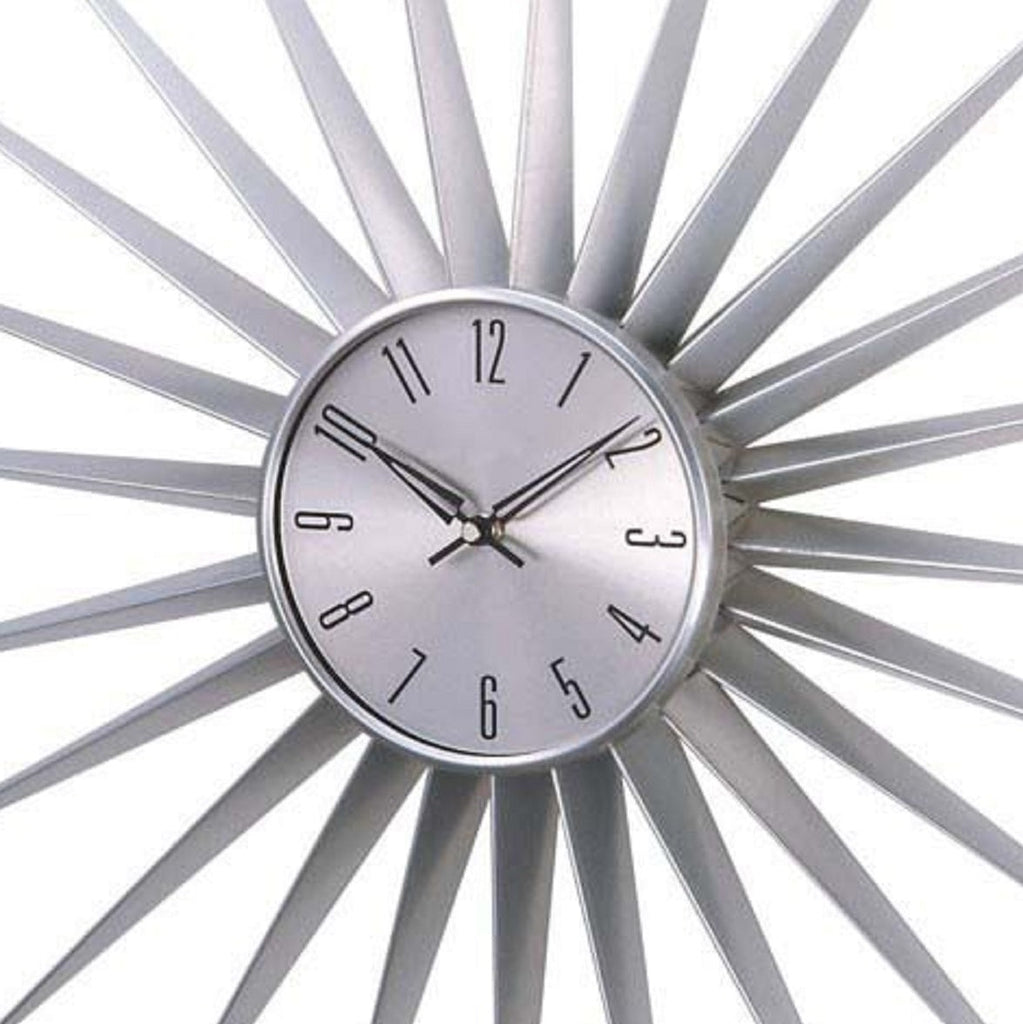 Mid-Century Modern Bent Clock - Silver