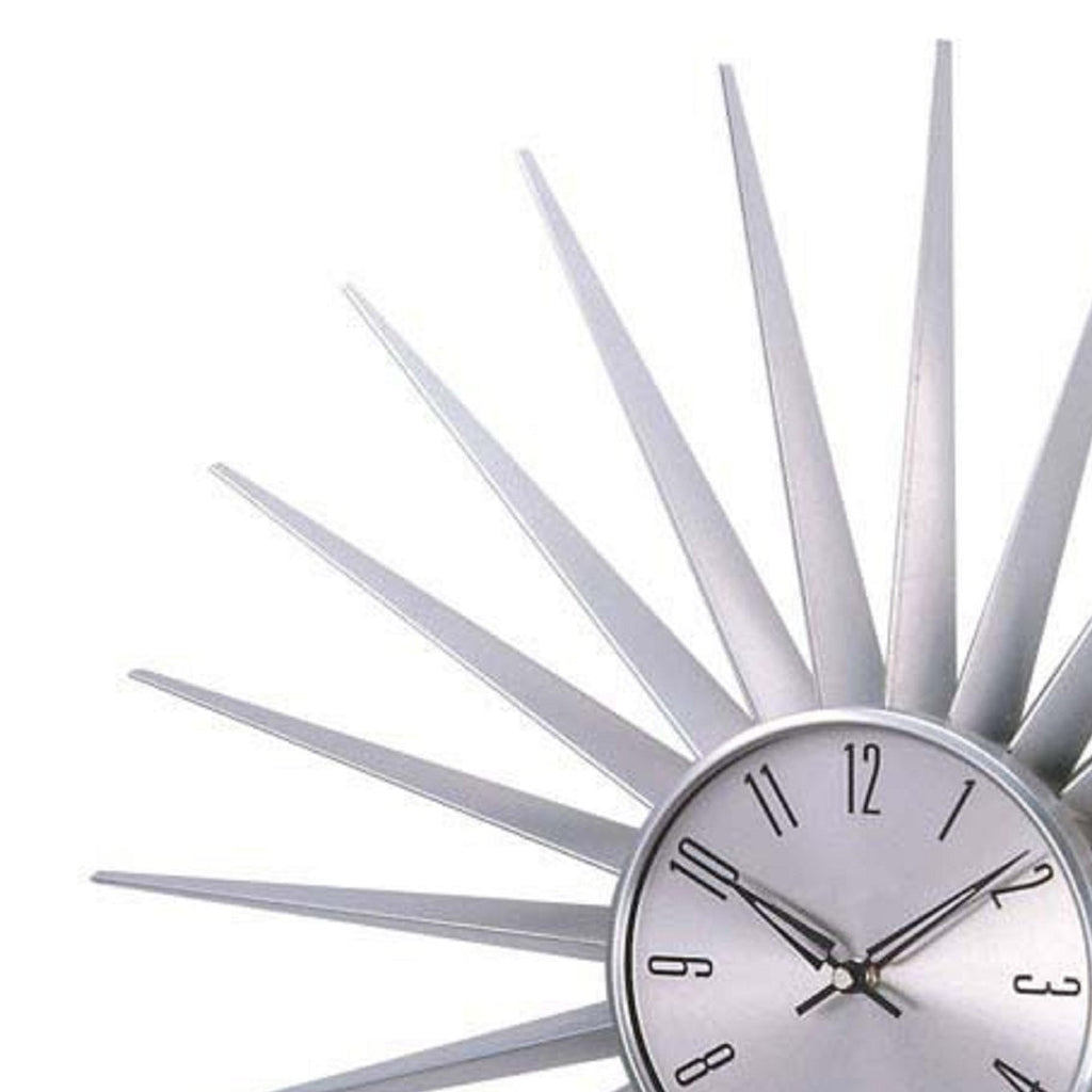 Mid-Century Modern Bent Clock - Silver