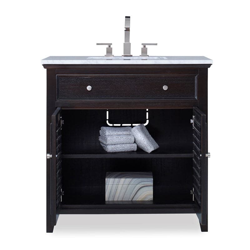 Louvered Sink Chest - Hand Rubbed Raven-Ambella-AMBELLA-17590-110-326-Bathroom Sinks-1-France and Son