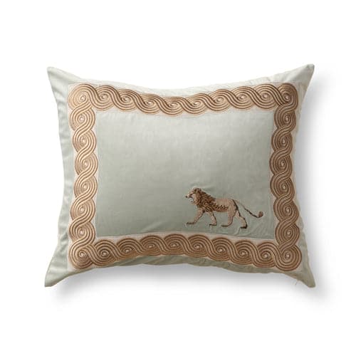 Striding Lion Pillow-Ann Gish-ANNGISH-PWSL2414-AZU-Bedding-1-France and Son