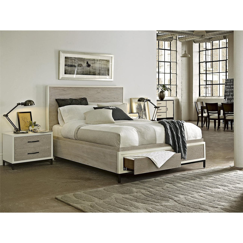 Curated Spencer Storage Bed-Universal Furniture-UNIV-219210SB-BedsQueen-Gray and Parchment-1-France and Son
