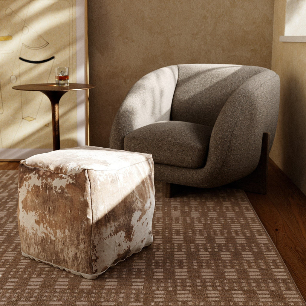 Harland Modern Hide Pouf-Four Hands-FH-223859-001-Stools & Ottomans-1-France and Son