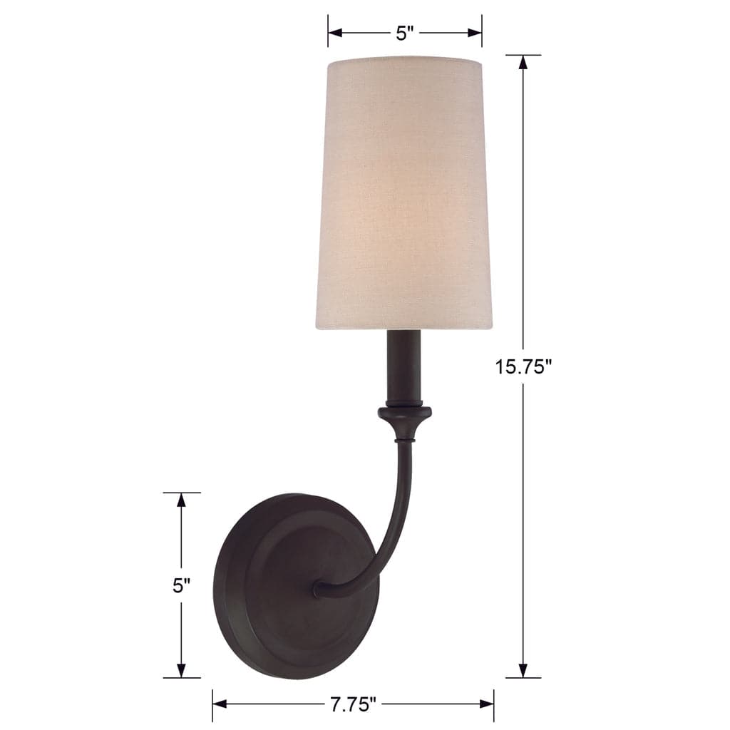 Libby Langdon For Crystorama Sylvan 1 Light Sconce-Crystorama Lighting Company-CRYSTO-2241-BF-Outdoor Wall SconcesBlack Forged-1-France and Son