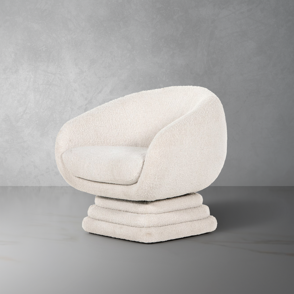 Flower Swivel Chair - Knoll Natural Boucle-FNS-HANDS-225818-001-Lounge Chairs-4-France and Son