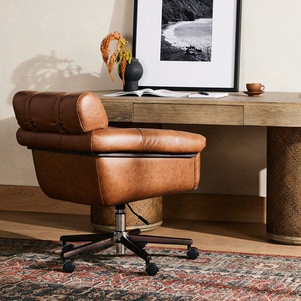 Arnold Desk Chair-Sonoma Chestnut-Four Hands-FH-232017-002-Task Chairs-3-France and Son