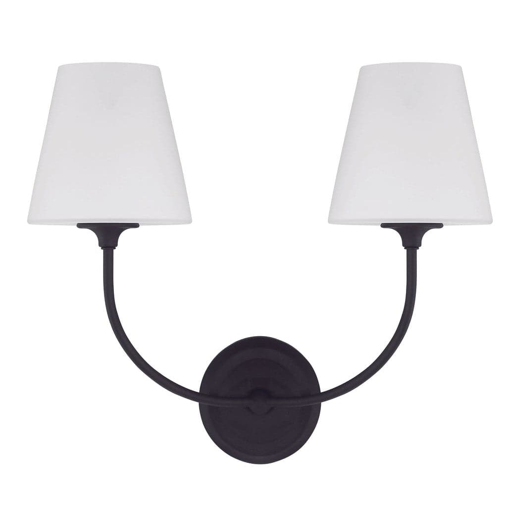 Libby Langdon For Crystorama Sylvan 2 Light Wall Mount-Crystorama Lighting Company-CRYSTO-2442-OP-BF-Flush MountsBlack Forged-1-France and Son