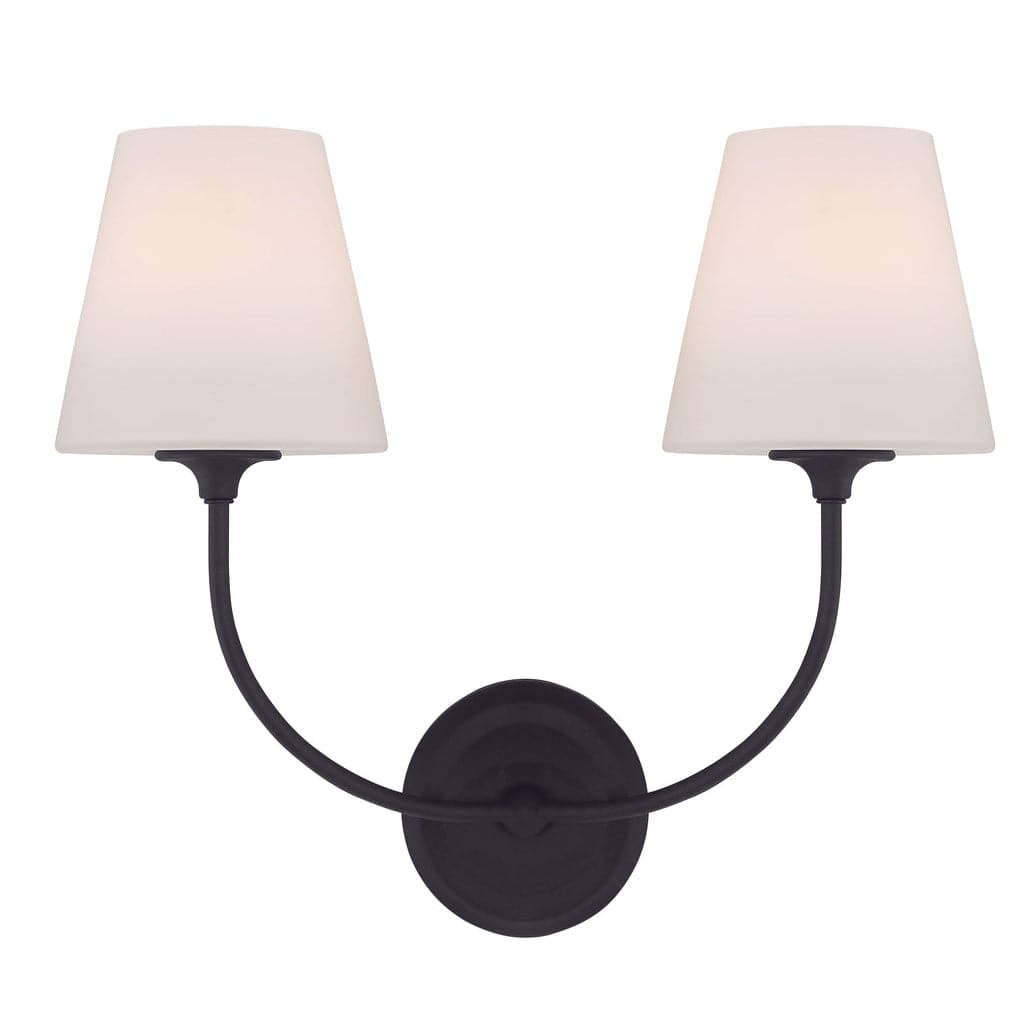 Libby Langdon For Crystorama Sylvan 2 Light Wall Mount-Crystorama Lighting Company-CRYSTO-2442-OP-BF-Flush MountsBlack Forged-1-France and Son