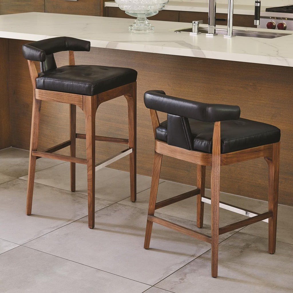 Moderno Bar Stool-Global Views-Bar StoolsIvory Marble Leather-1-France and Son