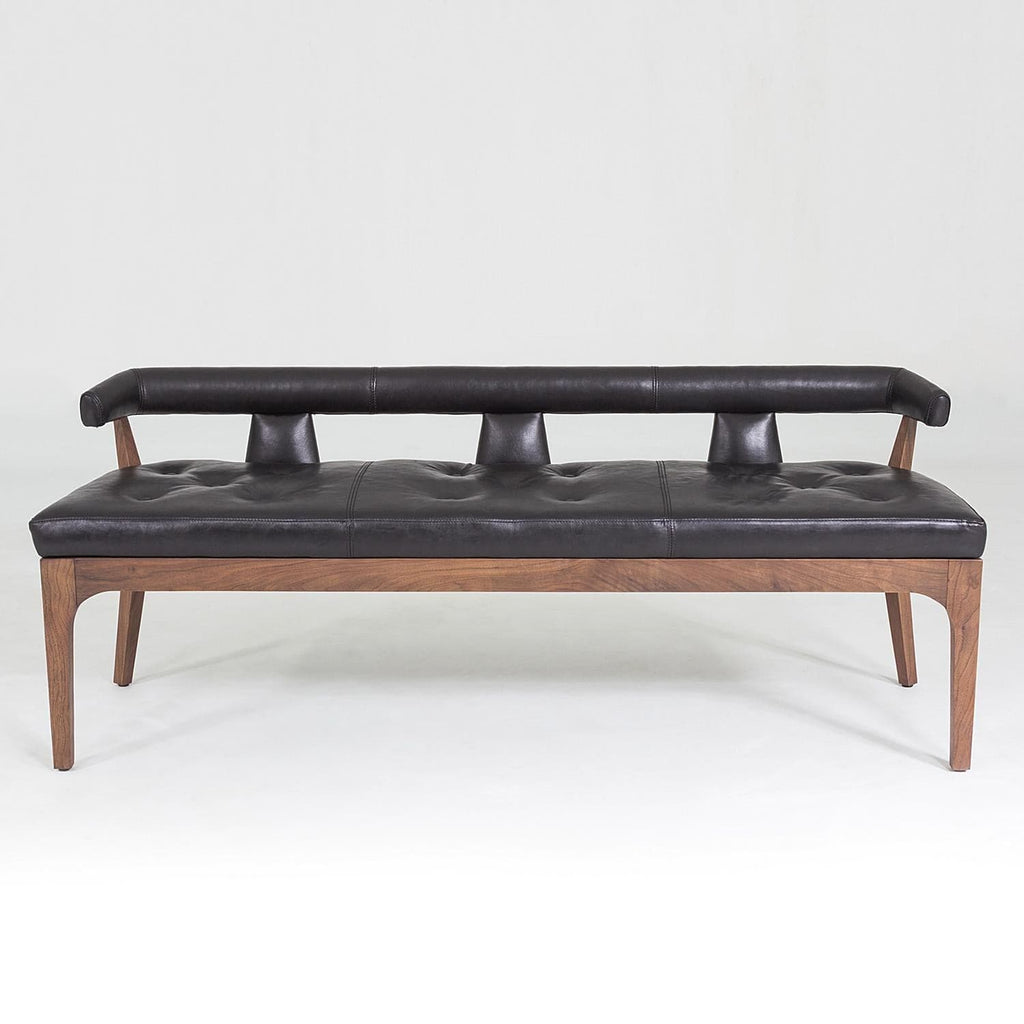 Moderno Bench-Black Marble Leather-Global Views-GVSA-2581-Benches-1-France and Son