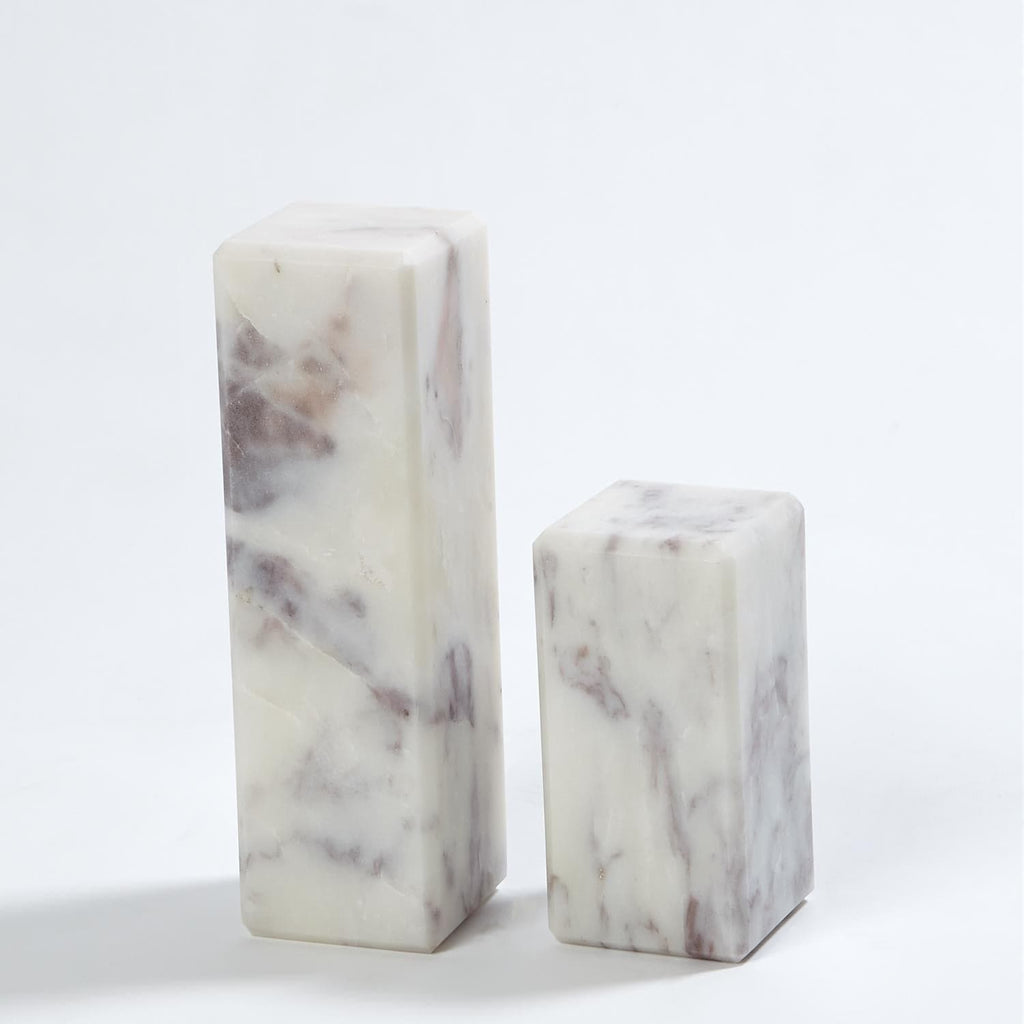 3 Marble Mini Pedestal/Riser-Global Views-GVSA-9.93246-Decorative ObjectsLarge-1-France and Son