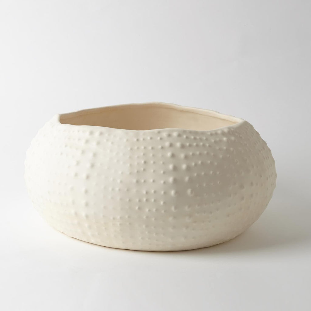 Ceramic Urchin Bowl-Global Views-GVSA-3.31154-BowlsLarge-Matte White-1-France and Son