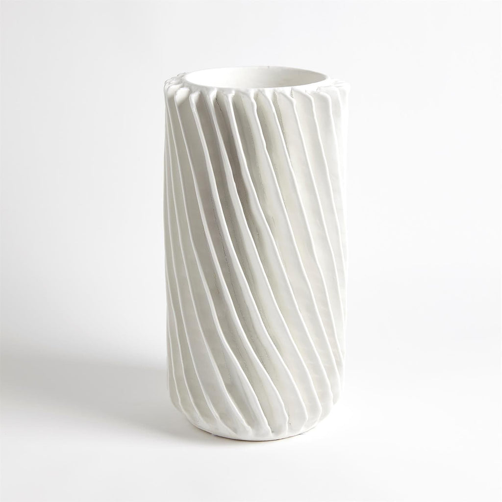Radiator Swirl Vase - Matte White-Global Views-GVSA-3.31525-Vases-1-France and Son