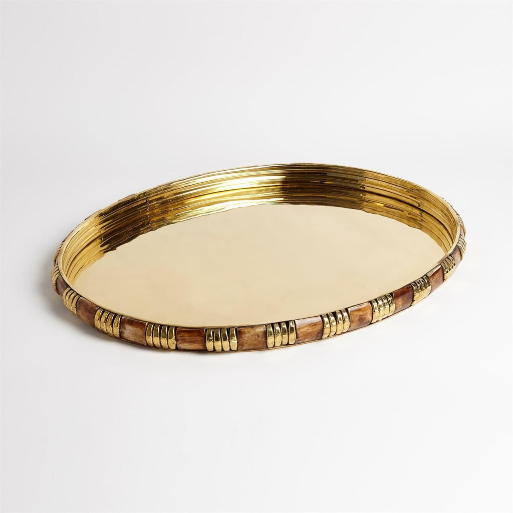 Banded Bone and Brass Tray-Lg-Global Views-GVSA-9.93382-Trays-1-France and Son
