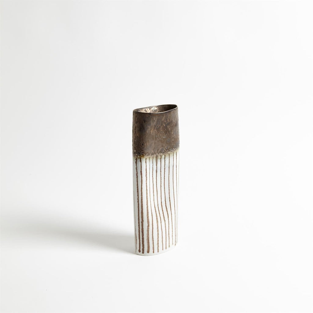 Reactive Bronze Stripe Oval Vase-Med-Global Views-GVSA-1.10691-Decorative Objects-1-France and Son