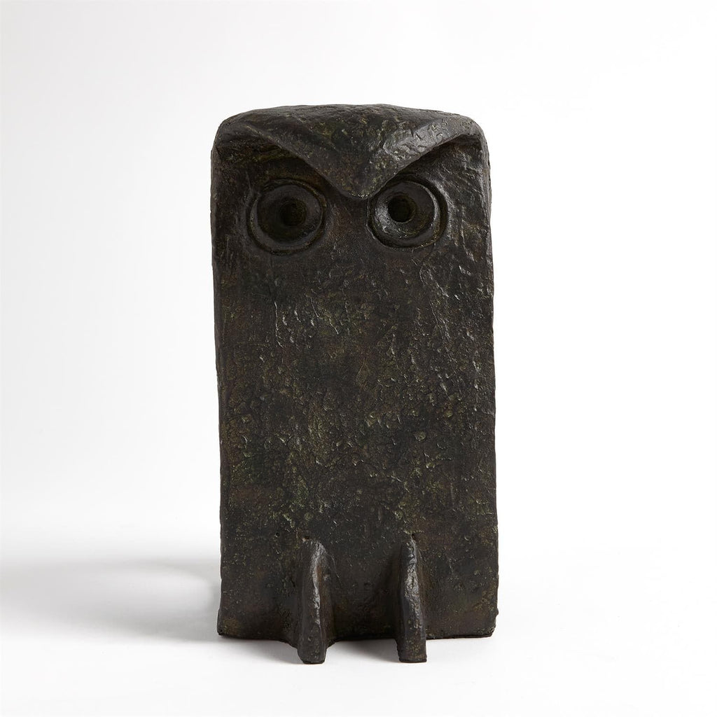 Bent Owl-Bronze Verdi-Global Views-GVSA-8.82636-Decorative Objects-1-France and Son